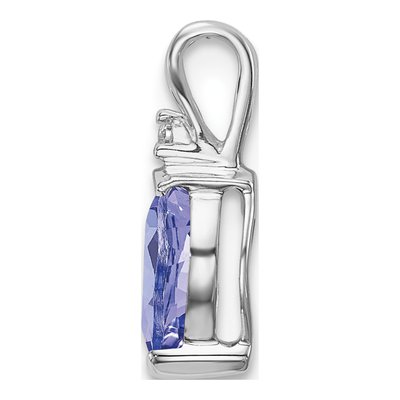 14K White Gold Tanzanite & Diamond Pear Pendant – view 3