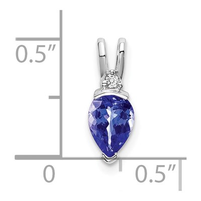 14K White Gold Tanzanite & Diamond Pear Pendant – view 4