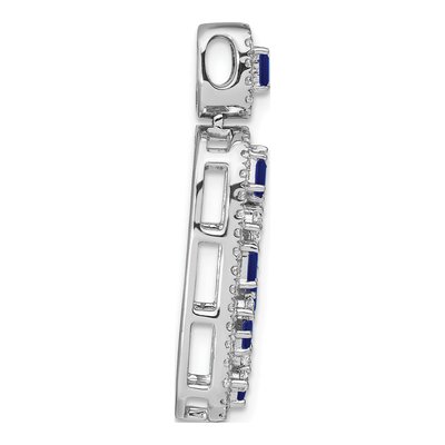14K White Gold 0.6 ct tw Sapphire & Diamond Slide Pendant – view 2