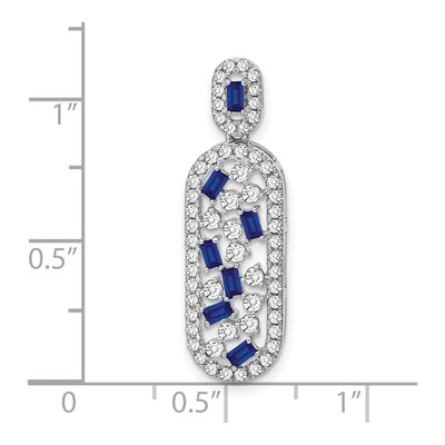 14K White Gold 0.6 ct tw Sapphire & Diamond Slide Pendant – view 3