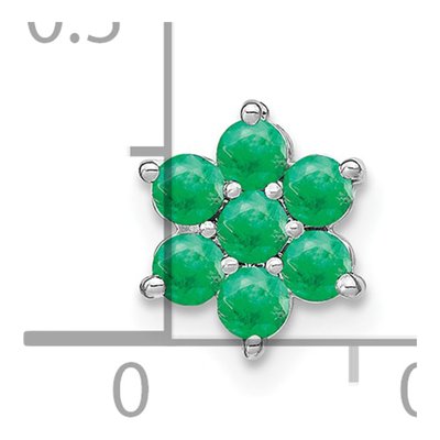 14K White Gold Emerald Floral Slide Pendant – view 3