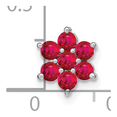 14K White Gold Ruby Floral Slide Pendant – view 3