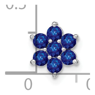 14K White Gold Sapphire Floral Slide Pendant – view 3