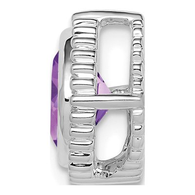 14K White Gold Amethyst Slide Pendant – view 2