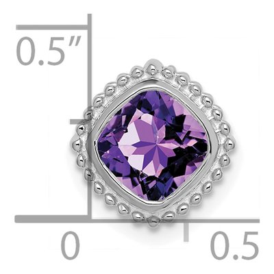 14K White Gold Amethyst Slide Pendant – view 3