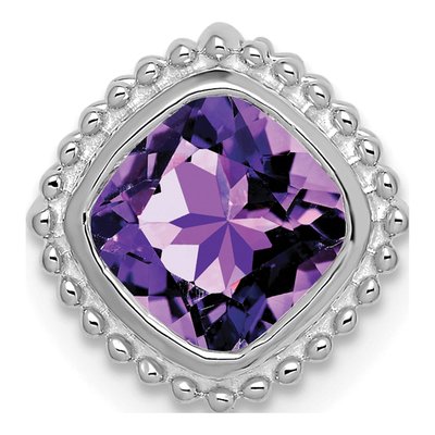 14K White Gold Amethyst Slide Pendant
