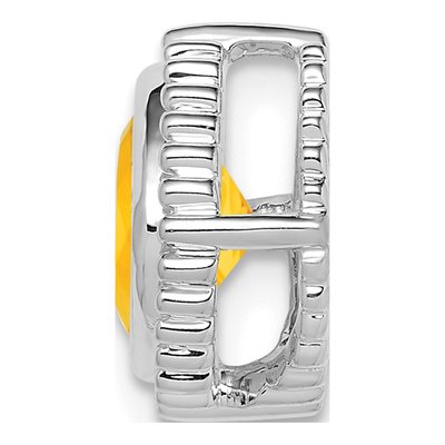 14K White Gold Citrine Cushion Slide Pendant – view 2