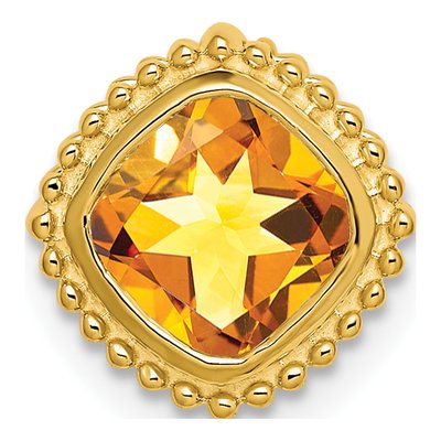 14K Yellow Gold Citrine Slide Pendant