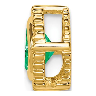 14K Yellow Gold Emerald Cushion Slide Pendant – view 3