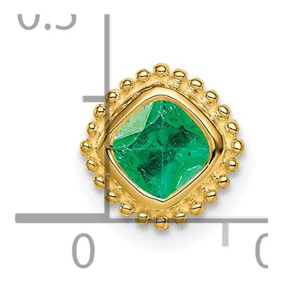 14K Yellow Gold Emerald Cushion Slide Pendant – view 4