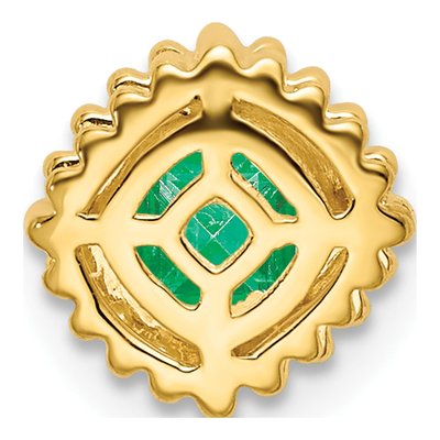 14K Yellow Gold Emerald Cushion Slide Pendant – view 5