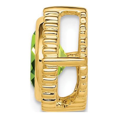14K Yellow Gold Peridot Beaded Slide Pendant – view 2