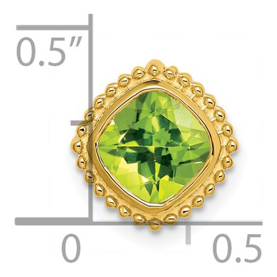 14K Yellow Gold Peridot Beaded Slide Pendant – view 3