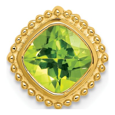 14K Yellow Gold Peridot Beaded Slide Pendant