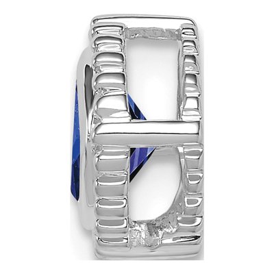 14K White Gold Sapphire Cushion Slide Pendant – view 2