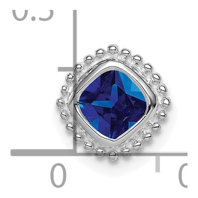 14K White Gold Sapphire Cushion Slide Pendant – view 3
