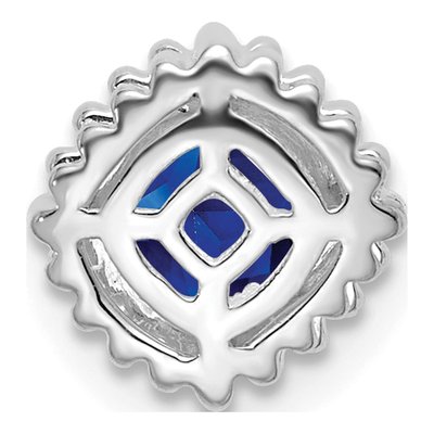 14K White Gold Sapphire Cushion Slide Pendant – view 4