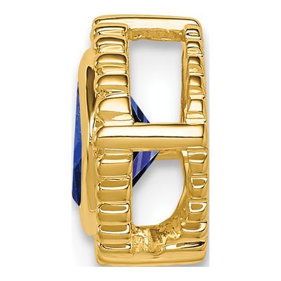 14K Yellow Gold Sapphire Cushion Slide Pendant – view 3