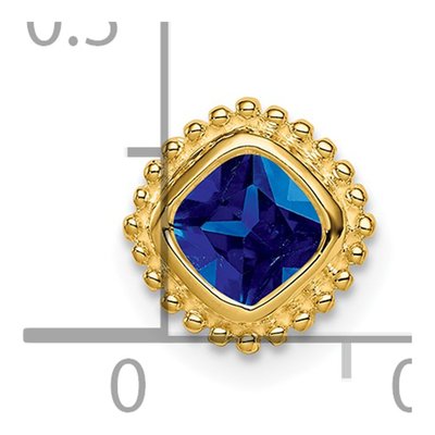 14K Yellow Gold Sapphire Cushion Slide Pendant – view 4