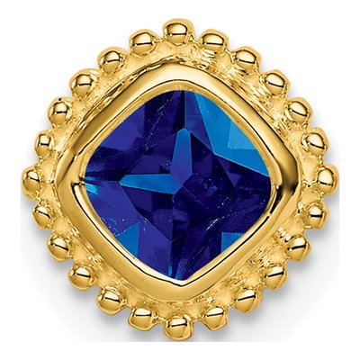 14K Yellow Gold Sapphire Cushion Slide Pendant
