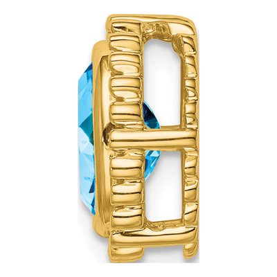 14K Yellow Gold Swiss Blue Topaz Slide Pendant – view 2