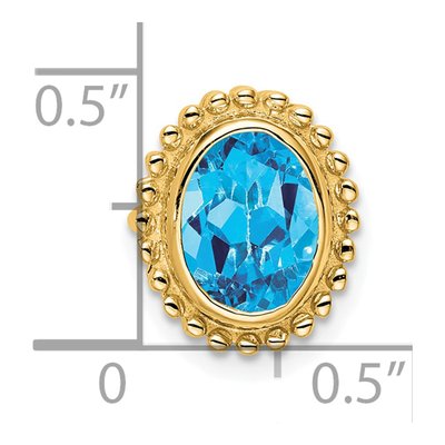 14K Yellow Gold Swiss Blue Topaz Slide Pendant – view 3