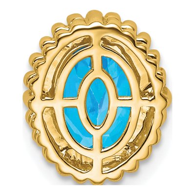 14K Yellow Gold Swiss Blue Topaz Slide Pendant – view 4