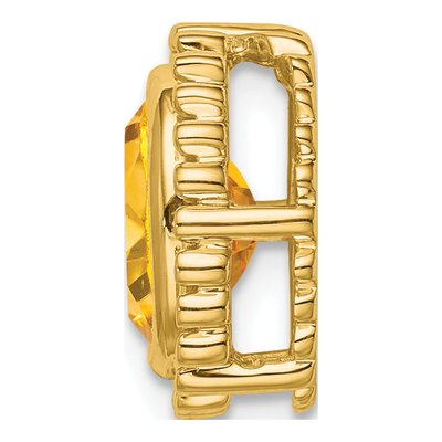 14K Yellow Gold Citrine Oval Slide Pendant – view 2