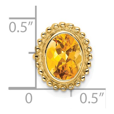 14K Yellow Gold Citrine Oval Slide Pendant – view 3