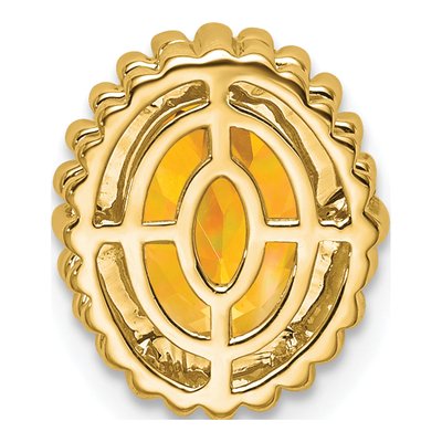 14K Yellow Gold Citrine Oval Slide Pendant – view 4