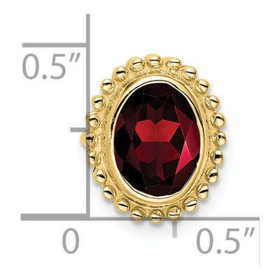 10K Yellow Gold Garnet Oval Slide Pendant – view 3