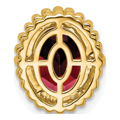 10K Yellow Gold Garnet Oval Slide Pendant – view 4