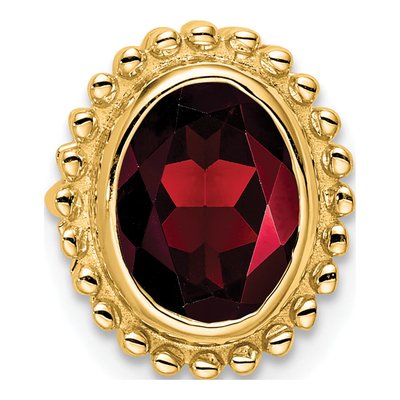 14K Yellow Gold Garnet Slide Pendant