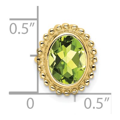 10K Yellow Gold Peridot Oval Slide Pendant – view 3
