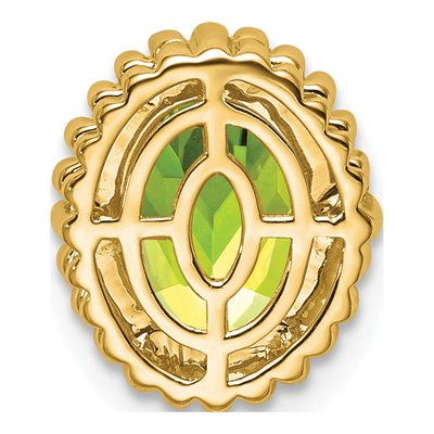 10K Yellow Gold Peridot Oval Slide Pendant – view 4