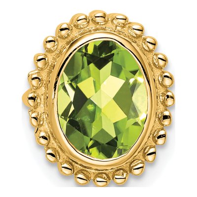 10K Yellow Gold Peridot Oval Slide Pendant