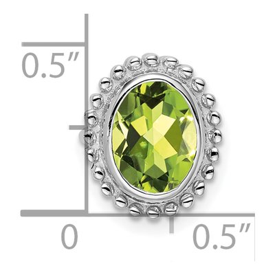 14K White Gold Peridot Slide Pendant – view 3