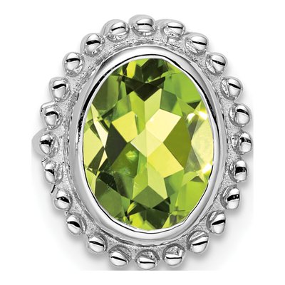 14K White Gold Peridot Slide Pendant