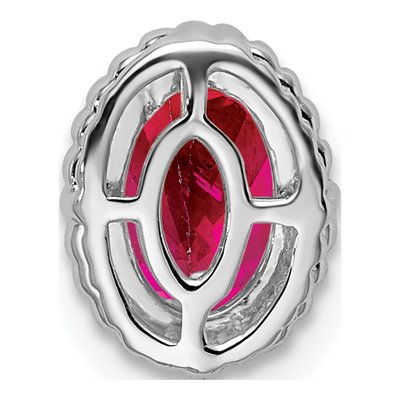 14K White Gold Ruby Natural Beaded Slide Pendant – view 4