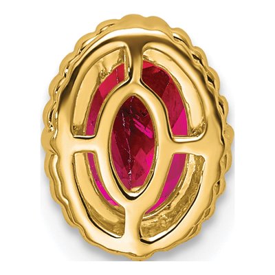 14K Yellow Gold Ruby Oval Beaded Charm – view 4