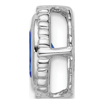 14K White Gold Sapphire Oval Slide Pendant – view 3