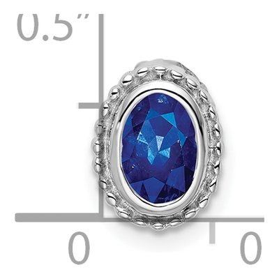 14K White Gold Sapphire Oval Slide Pendant – view 4