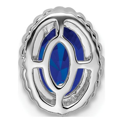 14K White Gold Sapphire Oval Slide Pendant – view 5
