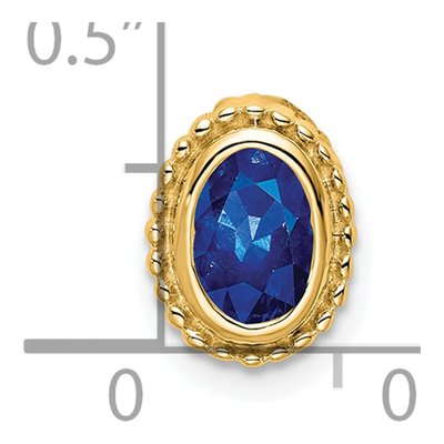 14K Yellow Gold Sapphire Oval Charm – view 3