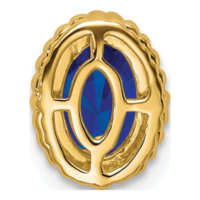 14K Yellow Gold Sapphire Oval Charm – view 4