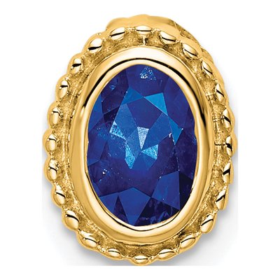 14K Yellow Gold Sapphire Oval Charm