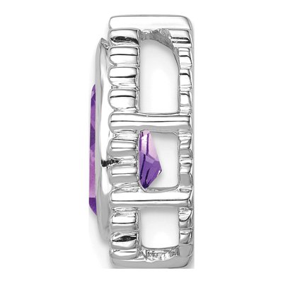 14K White Gold Amethyst Pear Slide Pendant – view 2