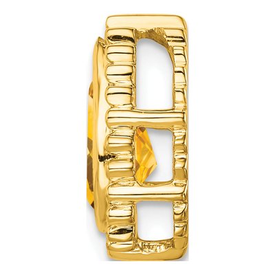 14K Yellow Gold Citrine Pear Slide Pendant – view 2