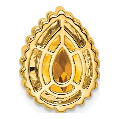 14K Yellow Gold Citrine Pear Slide Pendant – view 4