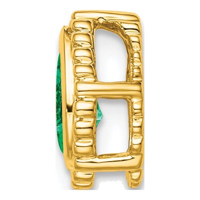 14K Yellow Gold Emerald Pear Slide Pendant – view 2
